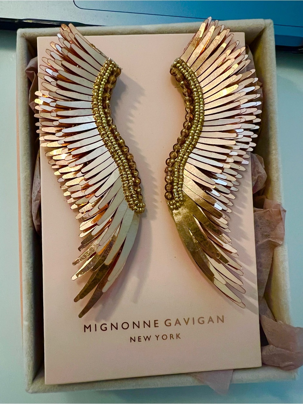 Mignonne Gavigan Gold and Rose-Gold Wing Earrings